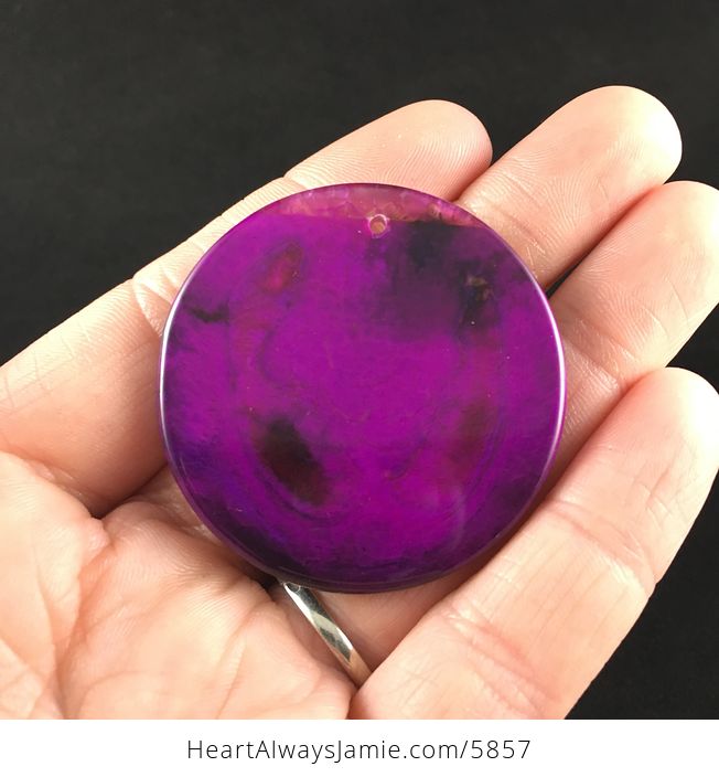 Round Purple Agate Stone Jewelry Pendant - #buhpUX4dUn4-6