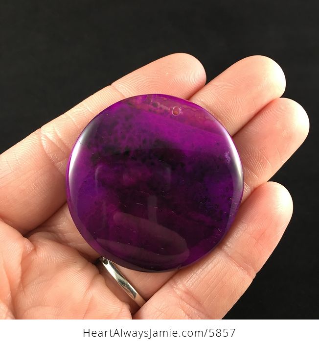 Round Purple Agate Stone Jewelry Pendant - #buhpUX4dUn4-1
