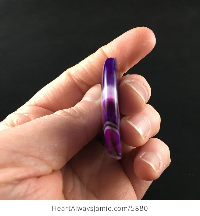 Round Purple Agate Stone Jewelry Pendant - #k4DcmSVpFVU-5