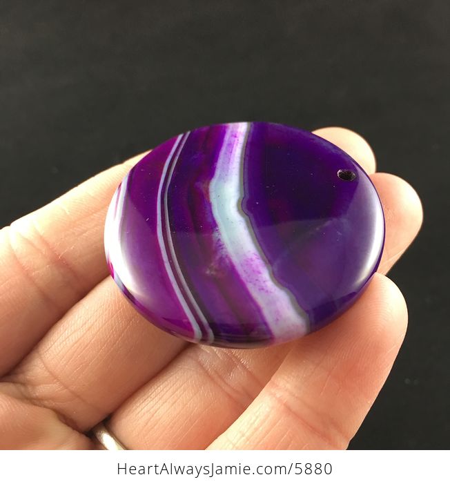 Round Purple Agate Stone Jewelry Pendant - #k4DcmSVpFVU-3