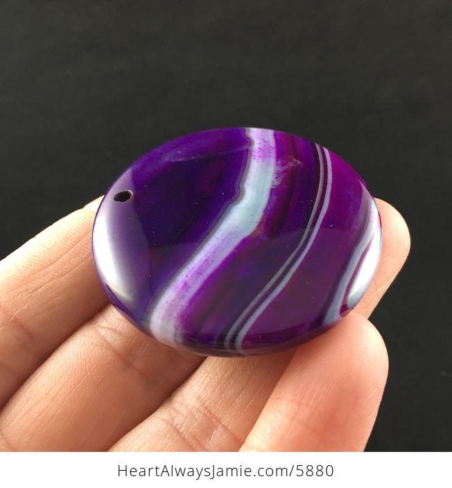 Round Purple Agate Stone Jewelry Pendant - #k4DcmSVpFVU-4