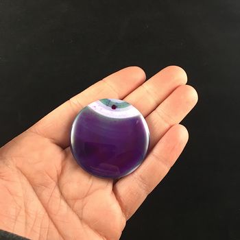 Round Purple and Green Agate Stone Jewelry Pendant #igE5udY3MIw