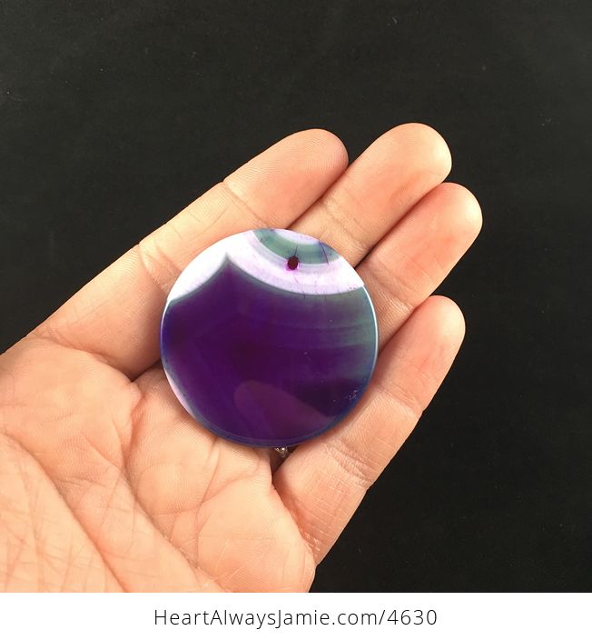 Round Purple and Green Agate Stone Jewelry Pendant - #igE5udY3MIw-6