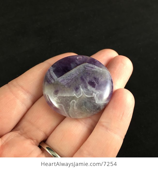 Round Purple Brazil Amethyst Stone Pendant Jewelry - #X3khIExA5eo-2