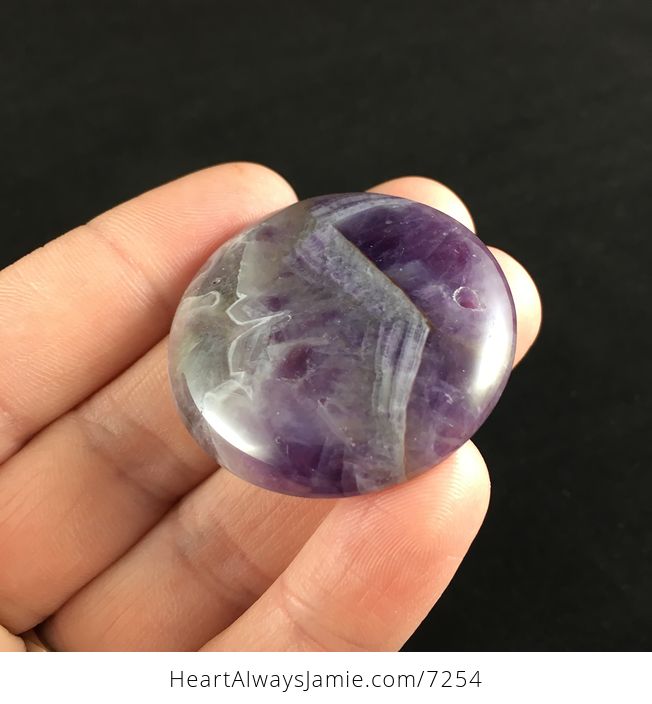Round Purple Brazil Amethyst Stone Pendant Jewelry - #X3khIExA5eo-3