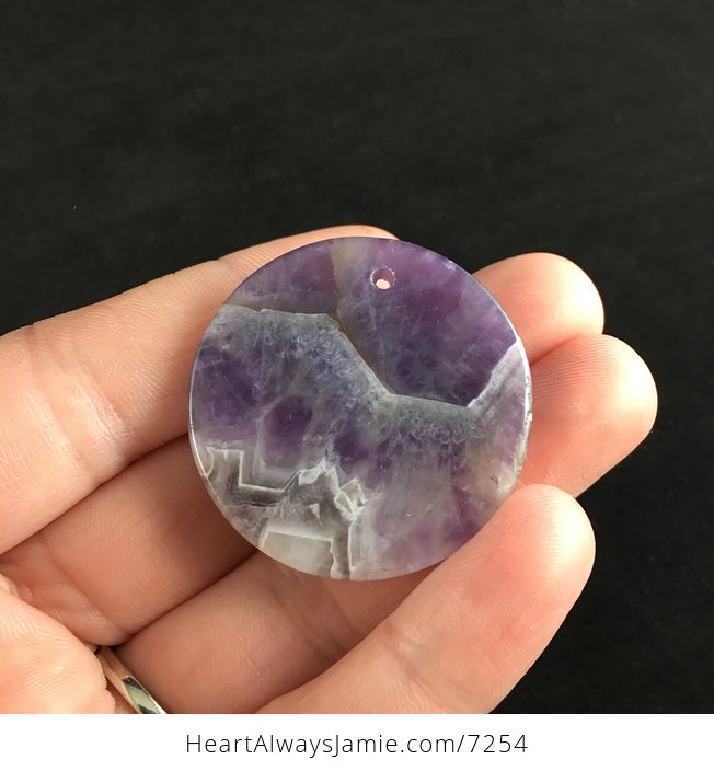 Round Purple Brazil Amethyst Stone Pendant Jewelry - #X3khIExA5eo-5