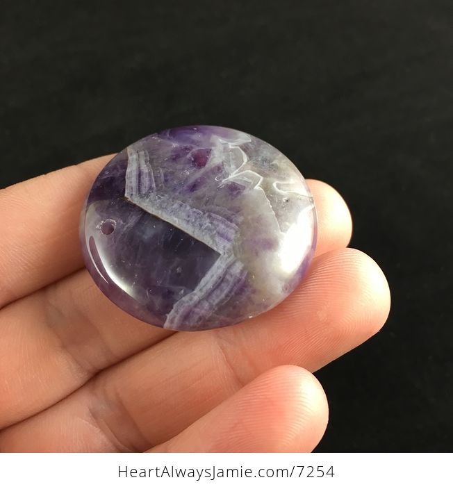 Round Purple Brazil Amethyst Stone Pendant Jewelry - #X3khIExA5eo-4
