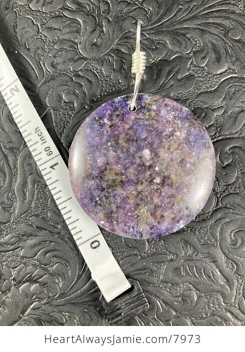 Round Purple Lepidolite Stone Pendant Jewelry - #coBvQTg2WWk-5