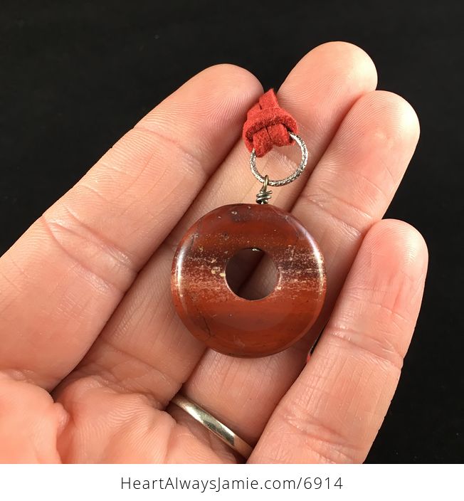Round Red Jasper Stone Jewelry Pendant Necklace - #6glvy5pF71A-2