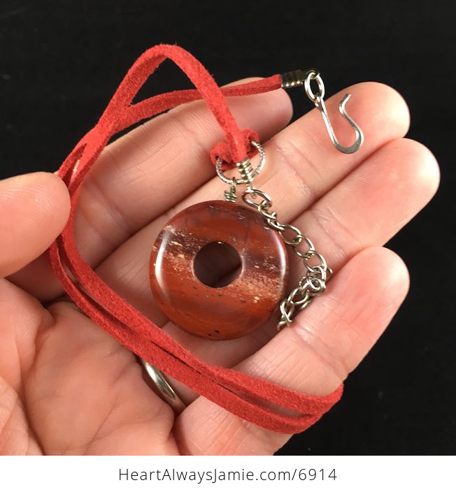 Round Red Jasper Stone Jewelry Pendant Necklace - #6glvy5pF71A-4