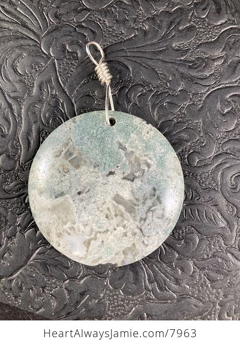 Round Shaped Moss Agate Stone Jewelry Pendant - #Pk52Be42n68-3
