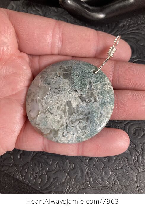 Round Shaped Moss Agate Stone Jewelry Pendant - #Pk52Be42n68-6