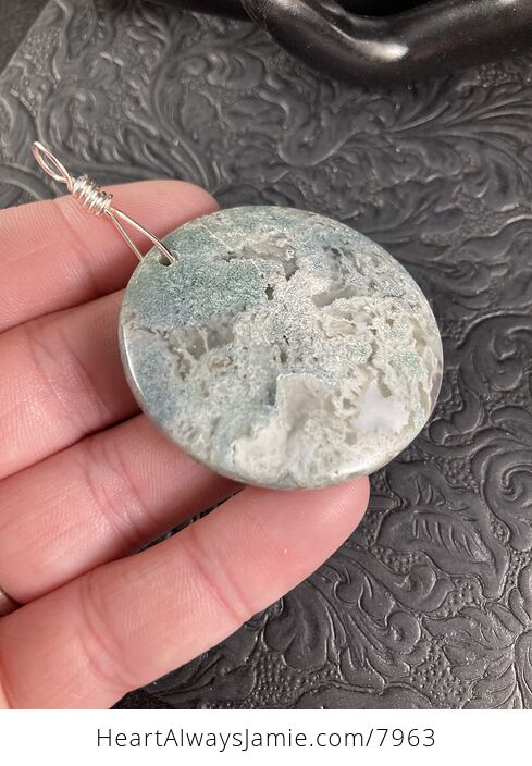 Round Shaped Moss Agate Stone Jewelry Pendant - #Pk52Be42n68-7