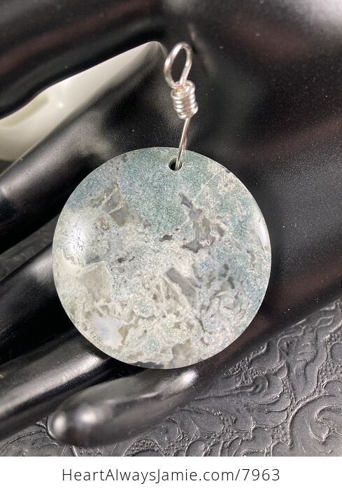 Round Shaped Moss Agate Stone Jewelry Pendant - #Pk52Be42n68-2