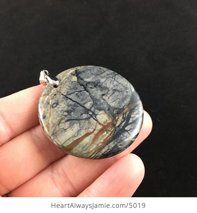 Round Shaped Picasso Jasper Stone Jewelry Pendant - #2EOx6u3jkhI-4