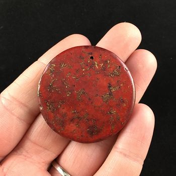 Round Shaped Red and Gold Stone Jewelry Pendant #TOqntAMMtcA