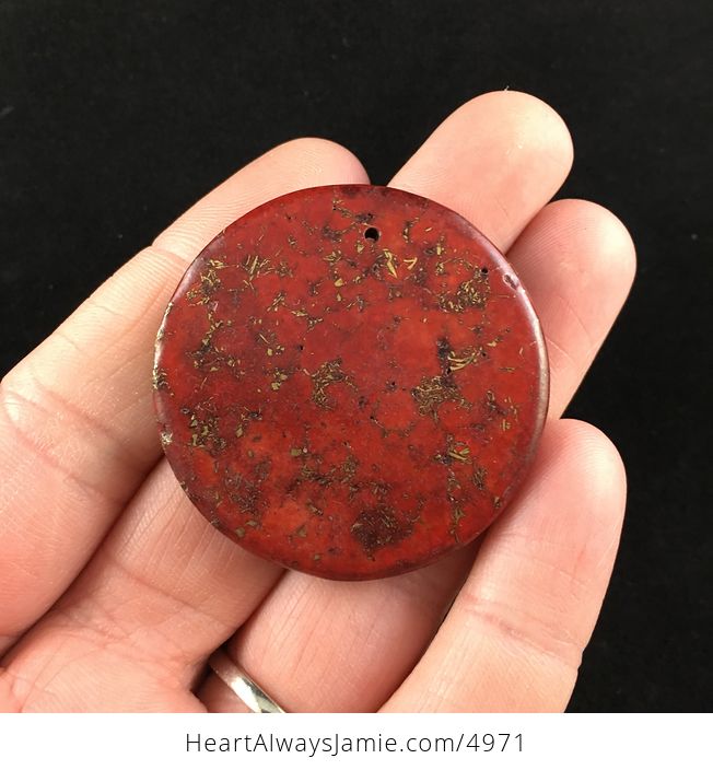 Round Shaped Red and Gold Stone Jewelry Pendant - #TOqntAMMtcA-1