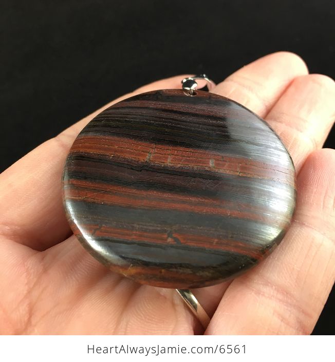Round Tigers Eye Stone Jewelry Pendant - #OGbQW8Gqg8E-2