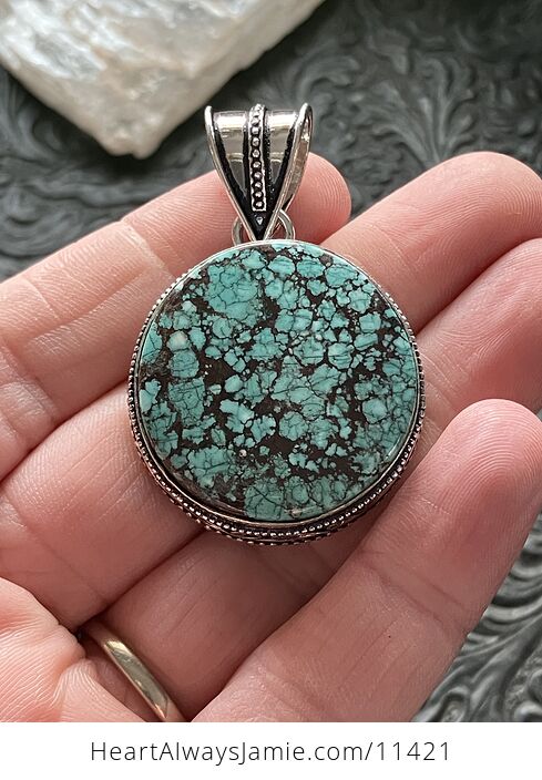 Round Turquoise Crystal Stone Jewelry Pendant - #E8JRMP6K6yg-1