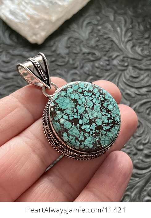 Round Turquoise Crystal Stone Jewelry Pendant - #E8JRMP6K6yg-2