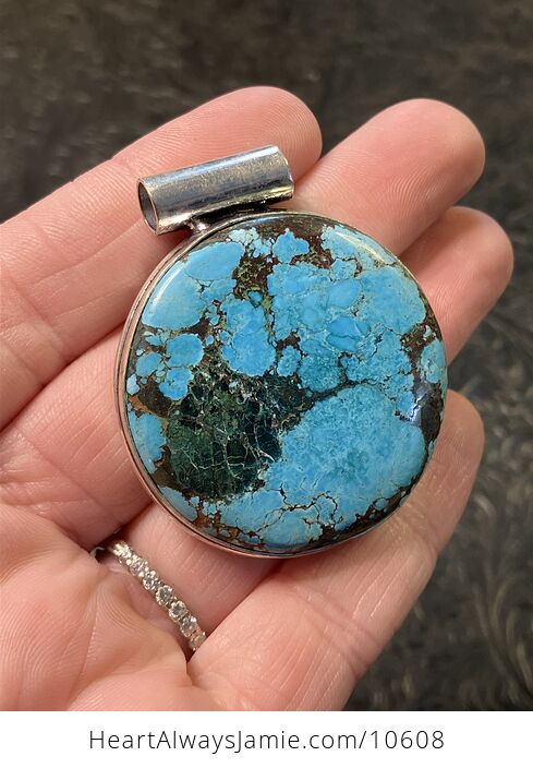 Round Turquoise Crystal Stone Jewelry Pendant - #iezBbk6n69g-6