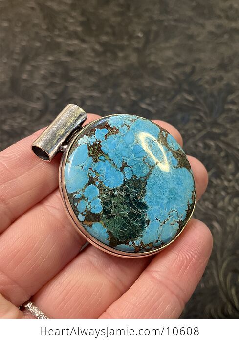 Round Turquoise Crystal Stone Jewelry Pendant - #iezBbk6n69g-3