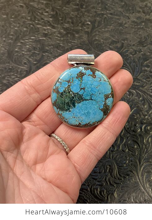 Round Turquoise Crystal Stone Jewelry Pendant - #iezBbk6n69g-2