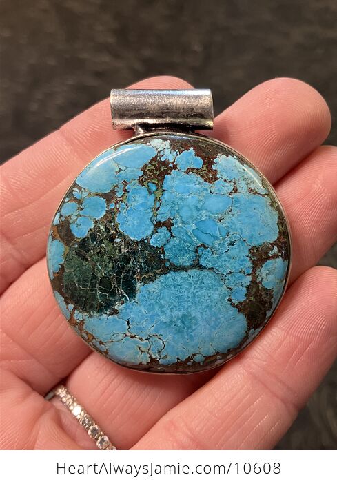 Round Turquoise Crystal Stone Jewelry Pendant - #iezBbk6n69g-1