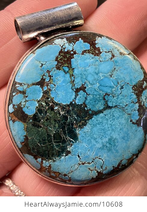 Round Turquoise Crystal Stone Jewelry Pendant - #iezBbk6n69g-7
