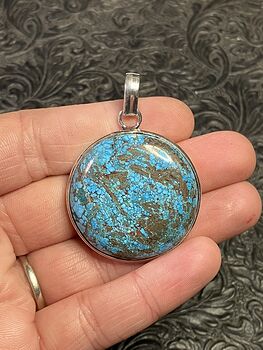 Round Turquoise Handcrafted Stone Jewelry Crystal Pendant #jYenEVM8KTU