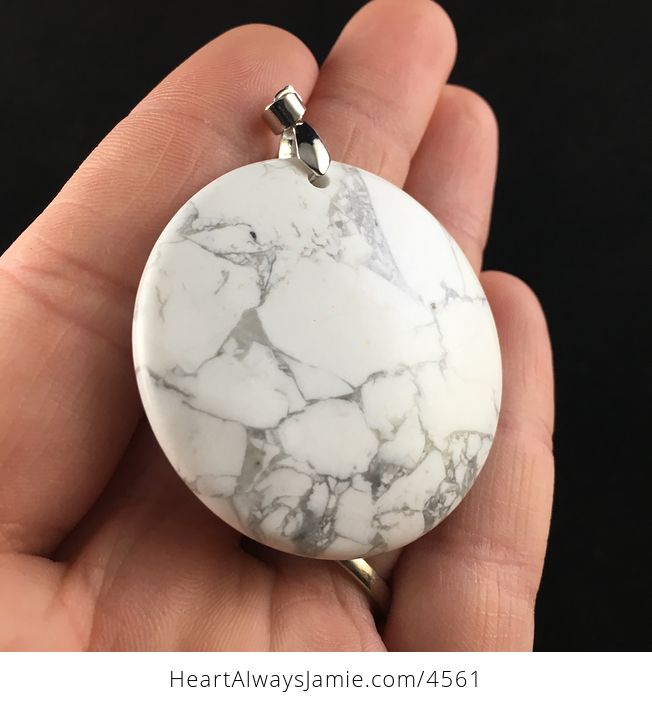 Round White Howlite Stone Jewelry Pendant - #uoEY7JLyEiQ-3