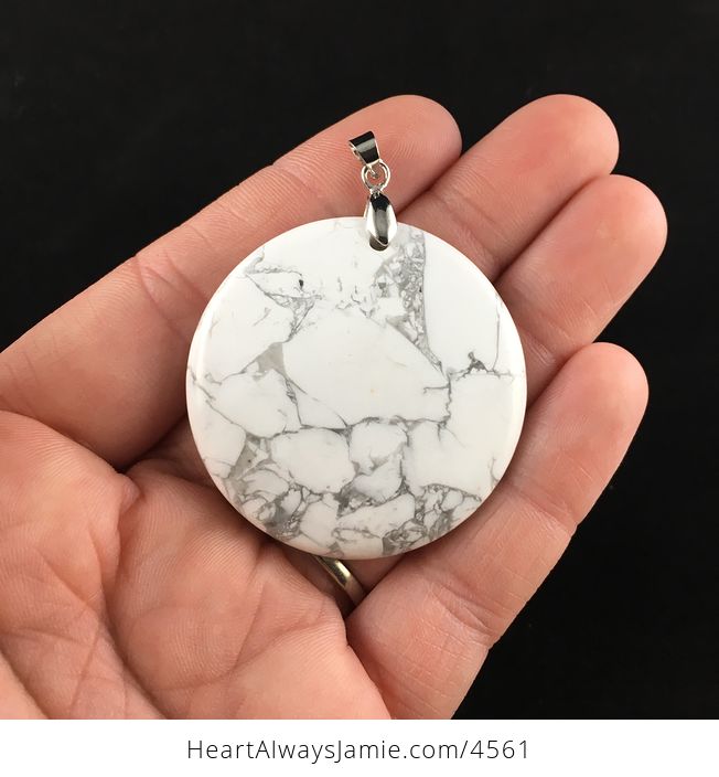 Round White Howlite Stone Jewelry Pendant - #uoEY7JLyEiQ-1
