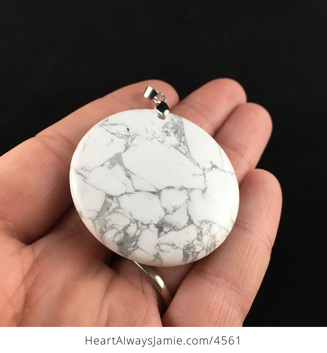 Round White Howlite Stone Jewelry Pendant - #uoEY7JLyEiQ-2