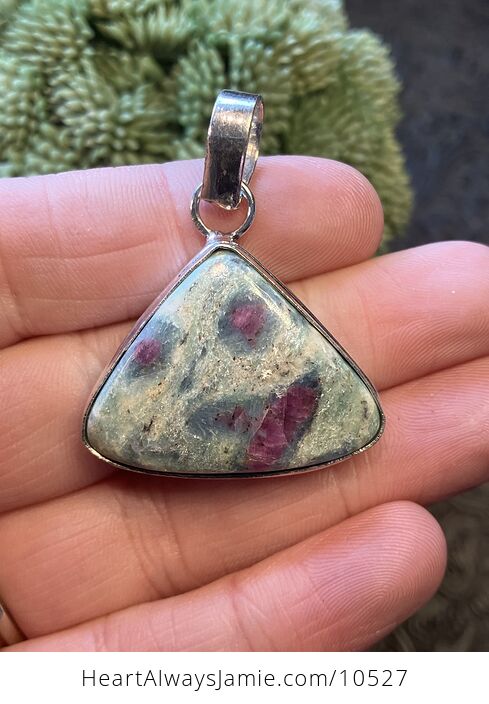 Ruby in Kyanite and Zoisite Handcrafted Stone Jewelry Crystal Pendant - #HTqzePxkDco-1