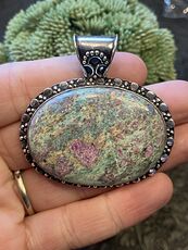 Ruby Zoisite and Kyanite Handcrafted Stone Jewelry Crystal Pendant #iTOcK9m5mnk