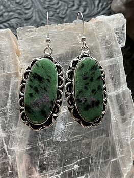 Ruby Zoisite Crystal Stone Jewelry Earrings #kNkYzaEfets