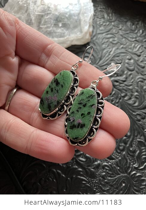 Ruby Zoisite Crystal Stone Jewelry Earrings - #kNkYzaEfets-4
