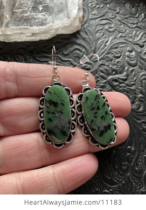 Ruby Zoisite Crystal Stone Jewelry Earrings - #kNkYzaEfets-2