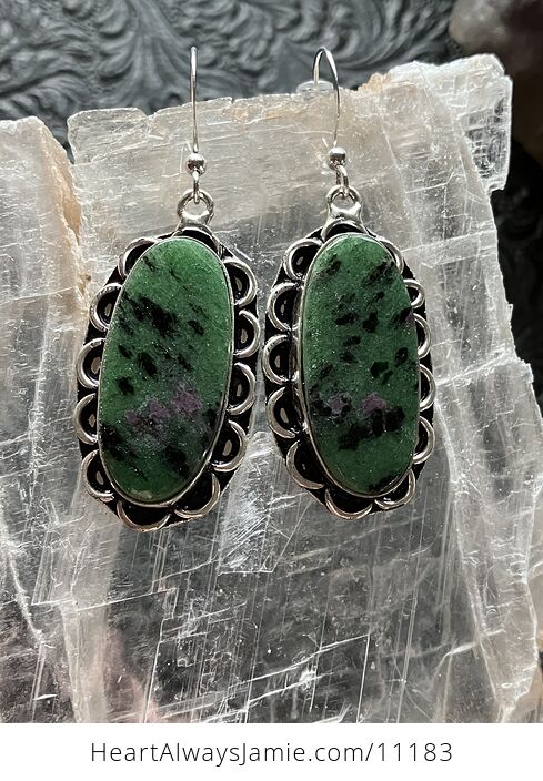 Ruby Zoisite Crystal Stone Jewelry Earrings - #kNkYzaEfets-1