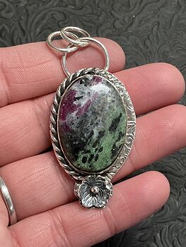 Ruby Zoisite Floral Pendant Crystal Stone Jewelry #2dLtIaHOKm4