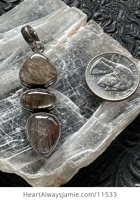 Rutilated Quartz Crystal Stone Jewelry Pendant - #Kwb1FuSmaW0-7