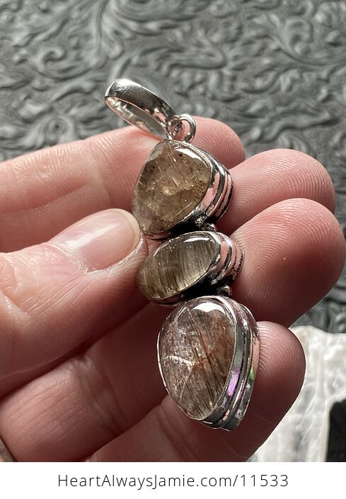Rutilated Quartz Crystal Stone Jewelry Pendant - #Kwb1FuSmaW0-4