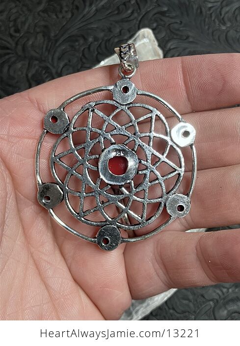 Sacred Geometry Red Coral Pendant Crystal Jewelry - #xOsxMXIhQlQ-4