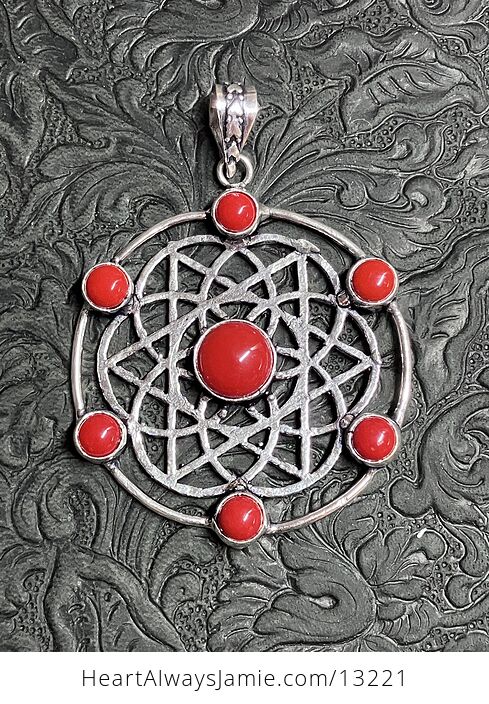 Sacred Geometry Red Coral Pendant Crystal Jewelry - #xOsxMXIhQlQ-7