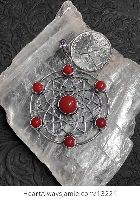 Sacred Geometry Red Coral Pendant Crystal Jewelry - #xOsxMXIhQlQ-6