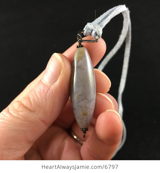 Sage Jasper or Agate Stone Jewelry Pendant Necklace - #WCJnghGdRig-4
