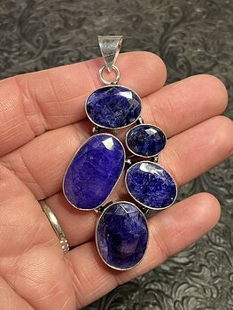 Sapphire Blue Handcrafted Stone Jewelry Crystal Pendant #22O4rL9GaUc