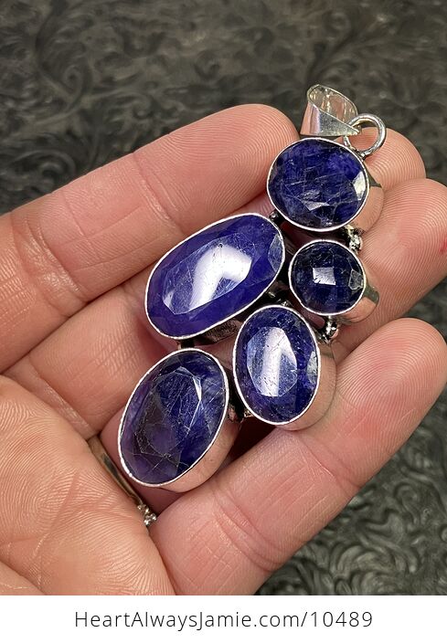 Sapphire Blue Handcrafted Stone Jewelry Crystal Pendant - #22O4rL9GaUc-3