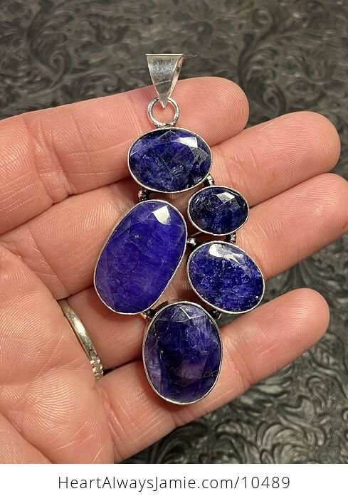 Sapphire Blue Handcrafted Stone Jewelry Crystal Pendant - #22O4rL9GaUc-1