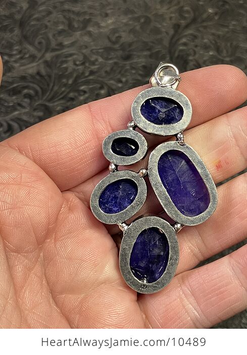 Sapphire Blue Handcrafted Stone Jewelry Crystal Pendant - #22O4rL9GaUc-4